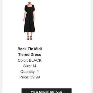 Saks Fifth Avenue Elegant Black Midi Dress